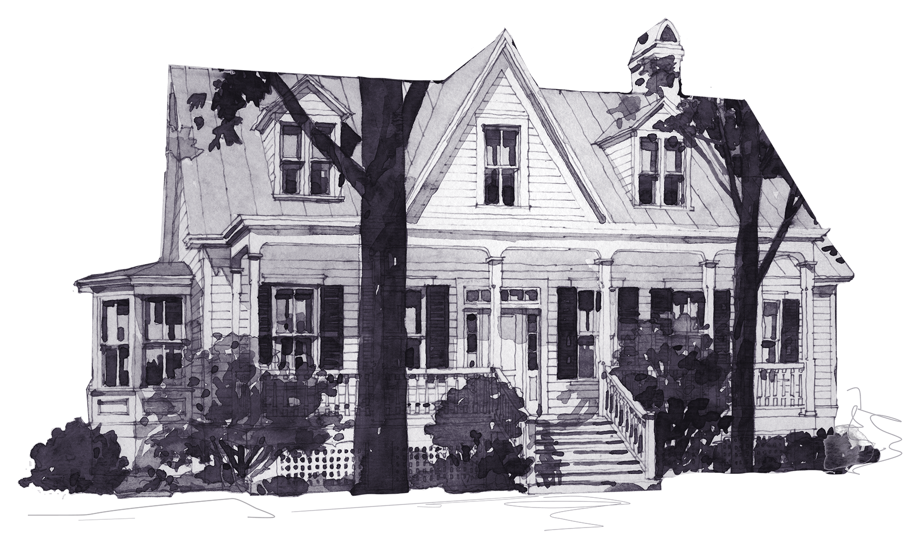 Victorian House Drawing - My Chatt House